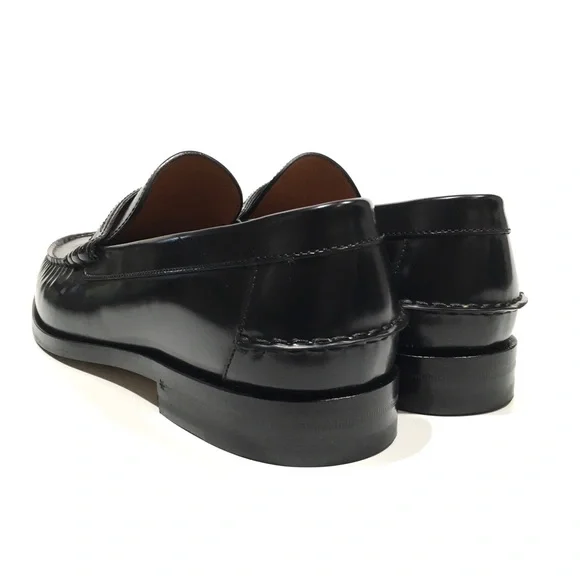 GUCCI INTERLOCKING G WEB LOAFER MOCCASIN -BLACK LEATHER -US 12.5 -NEW - Picture 3 of 10